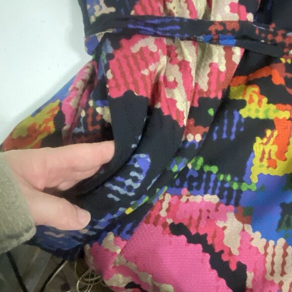 Anthropologie Astrid Needlepoint Mini Dress Navy Black Floral Cottagecore Size M - Picture 7 of 16